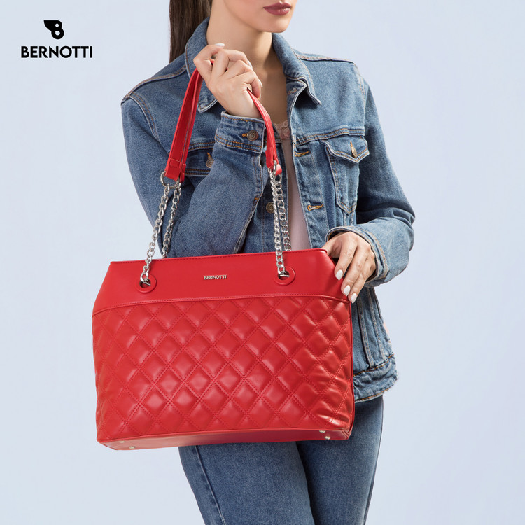 عکس کیف دستی/رودوشی برند برنوتی قرمز مدل BERNOTTI TB-6414