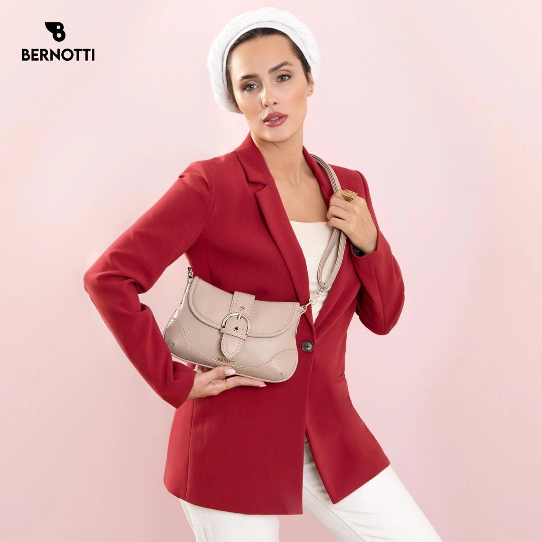 عکس کیف دستی/رودوشی برند برنوتی کرم مدل BERNOTTI TB-7100