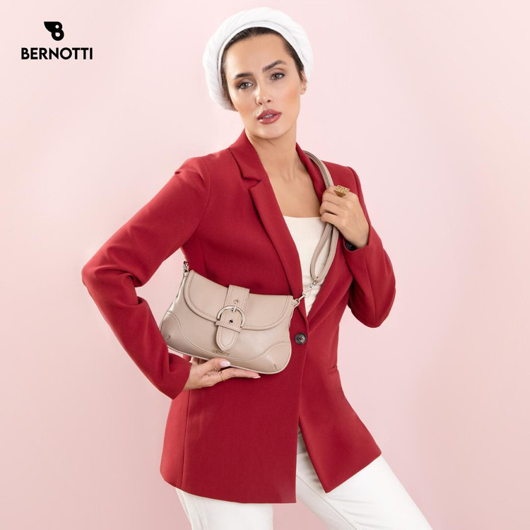 عکس کیف دستی/رودوشی برند برنوتی کرم مدل BERNOTTI TB-7100