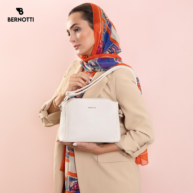 عکس کیف رودوشی برند برنوتی سفید مدل BERNOTTI TB-7102
