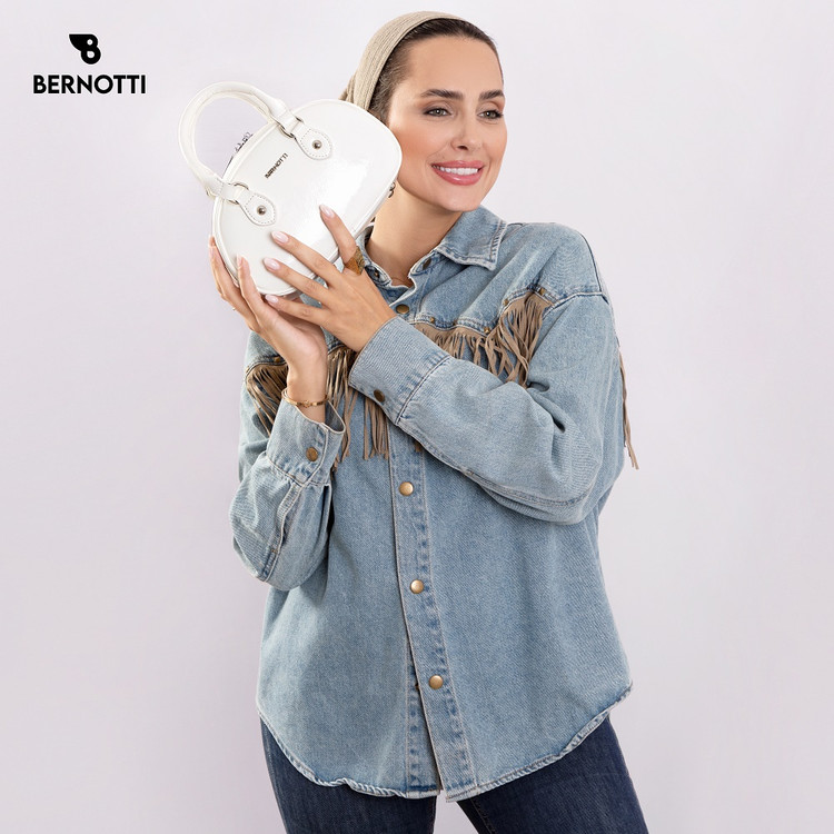 عکس کیف دستی/ رودوشی برند برنوتی سفید مدل BERNOTTI TB-7104