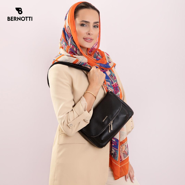 عکس کیف رودوشی برند برنوتی مشکی مدل BERNOTTI TB-7106