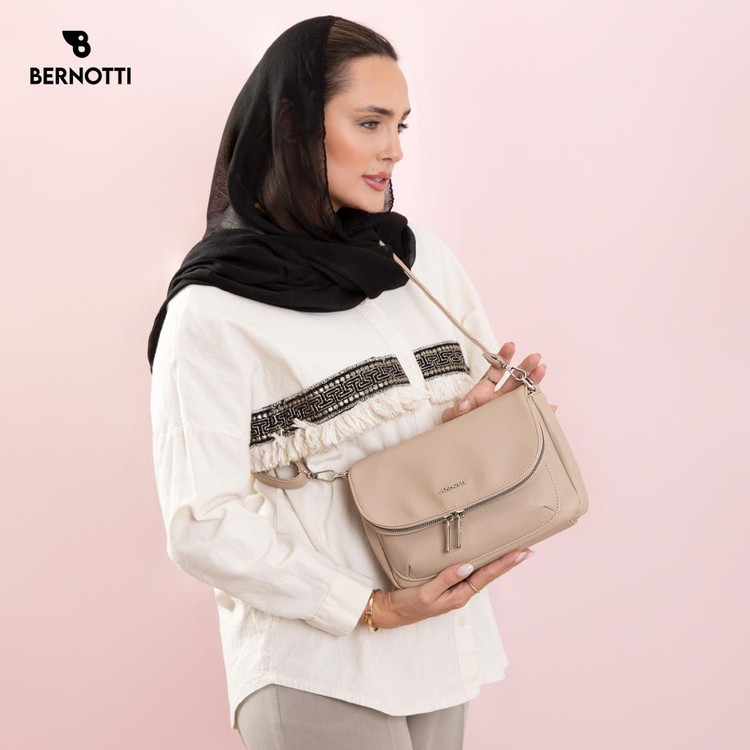 عکس کیف رودوشی برند برنوتی کرم مدل BERNOTTI TB-7106