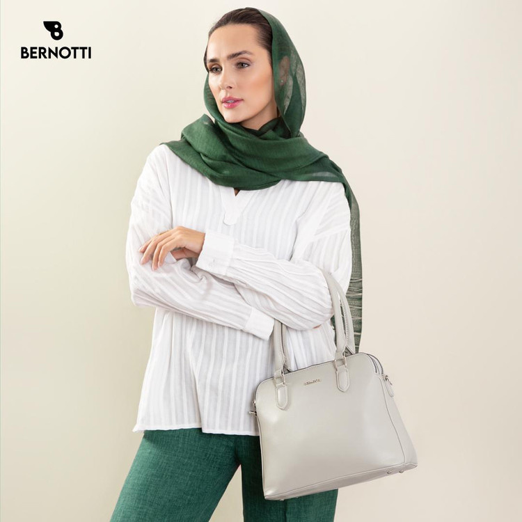 عکس کیف دستی/رودوشی برند برنوتی طوسی مدل BERNOTTI TB-7114