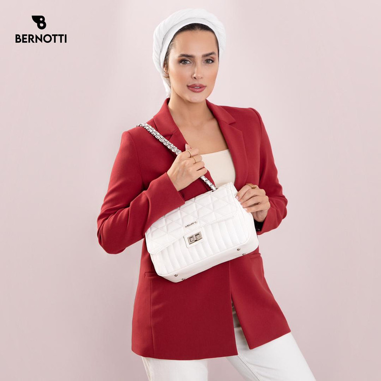 عکس کیف دستی/ رودوشی برند برنوتی سفید مدل BERNOTTI TB-7122