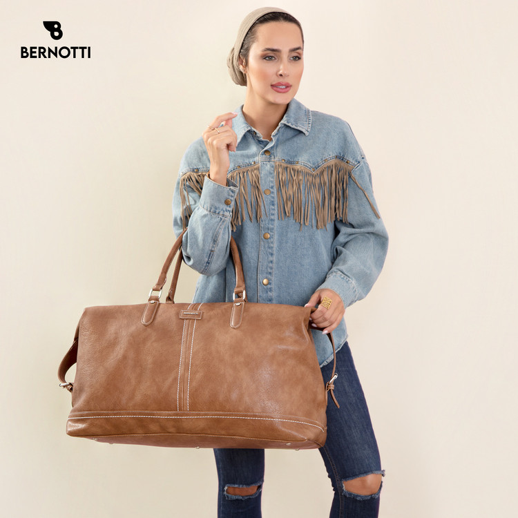 عکس ساک سفری بزرگ برند برنوتی قه وه ای مدل BERNOTTI TB-7124