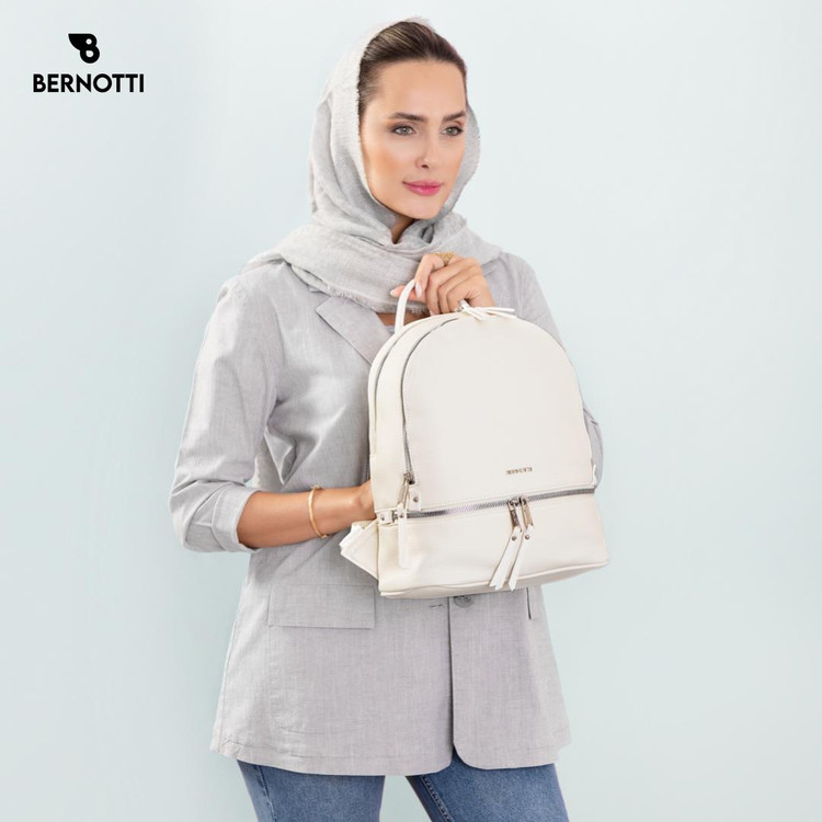 عکس کوله پشتی برند برنوتی سفید مدل BERNOTTI TB-7134