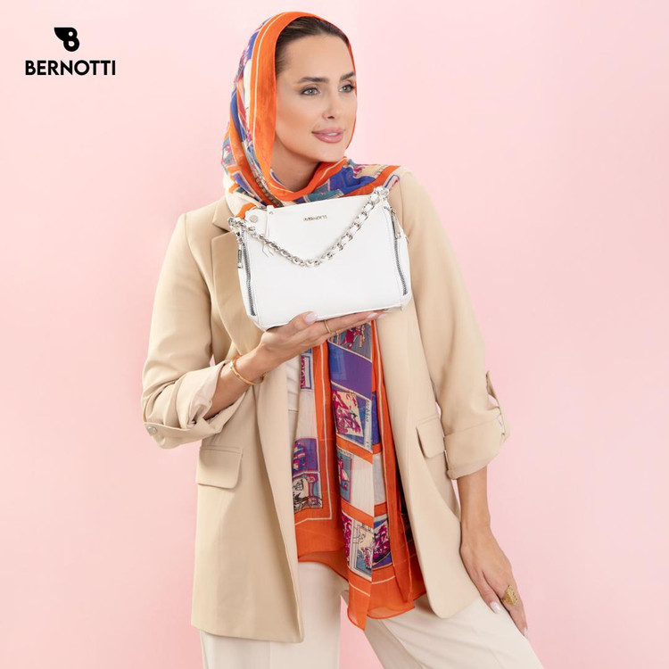 عکس کیف رودوشی برند برنوتی سفید مدل BERNOTTI TB-7136