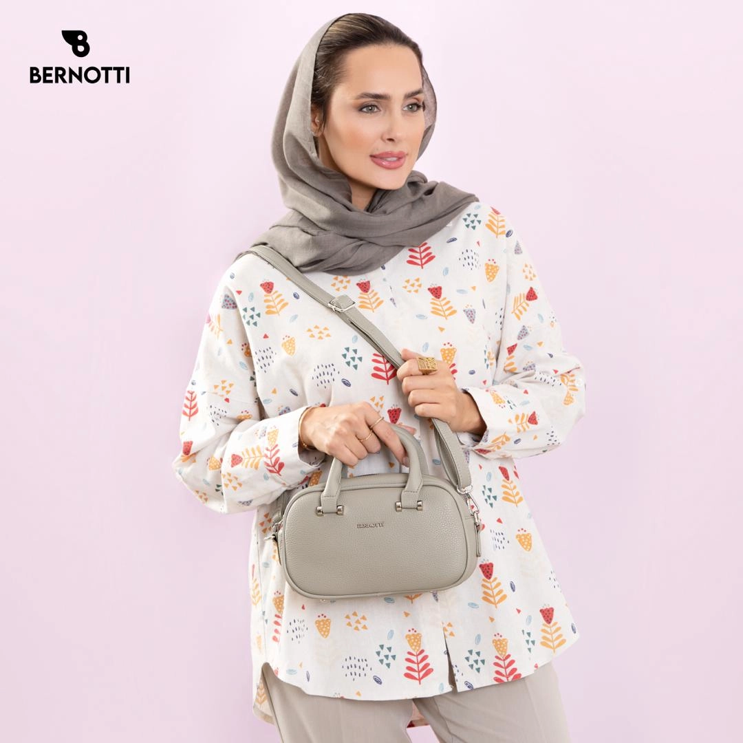 عکس کیف دستی/رودوشی برند برنوتی طوسی مدل BERNOTTI TB-7140
