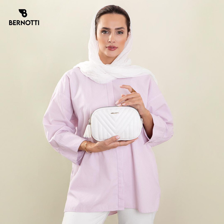 کیف رودوشی/کمری برند برنوتی رنگ سفید BERNOTTI TB-7186