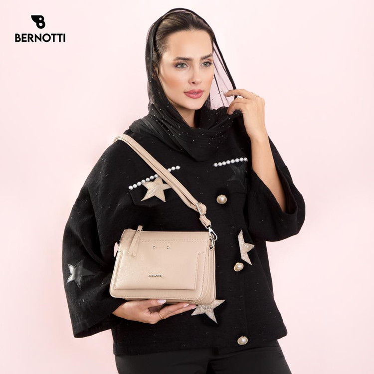 کیف رودوشی برند برنوتی رنگ کرم BERNOTTI TB-7164