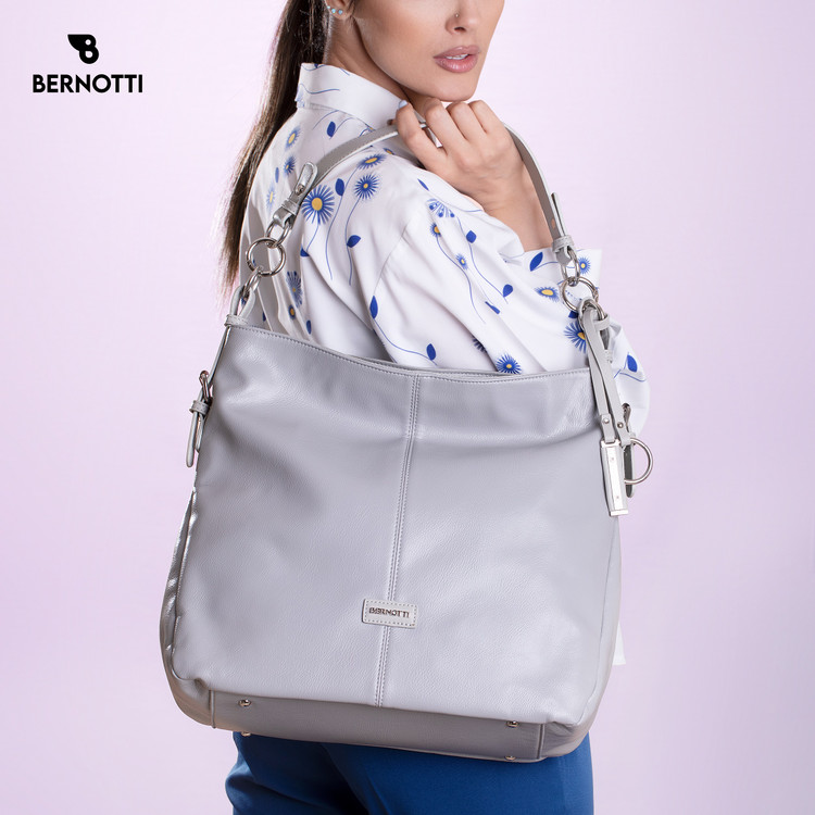 کیف دوشی زنانه برند برنوتی رنگ طوسی BERNOTTI TB-7176