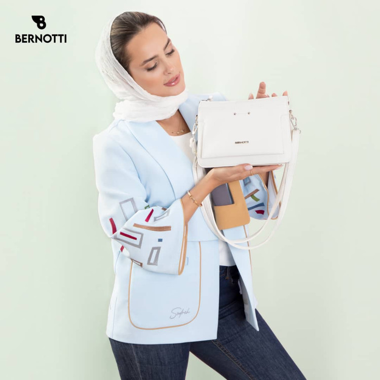 کیف رودوشی برند برنوتی رنگ سفید BERNOTTI TB-7164