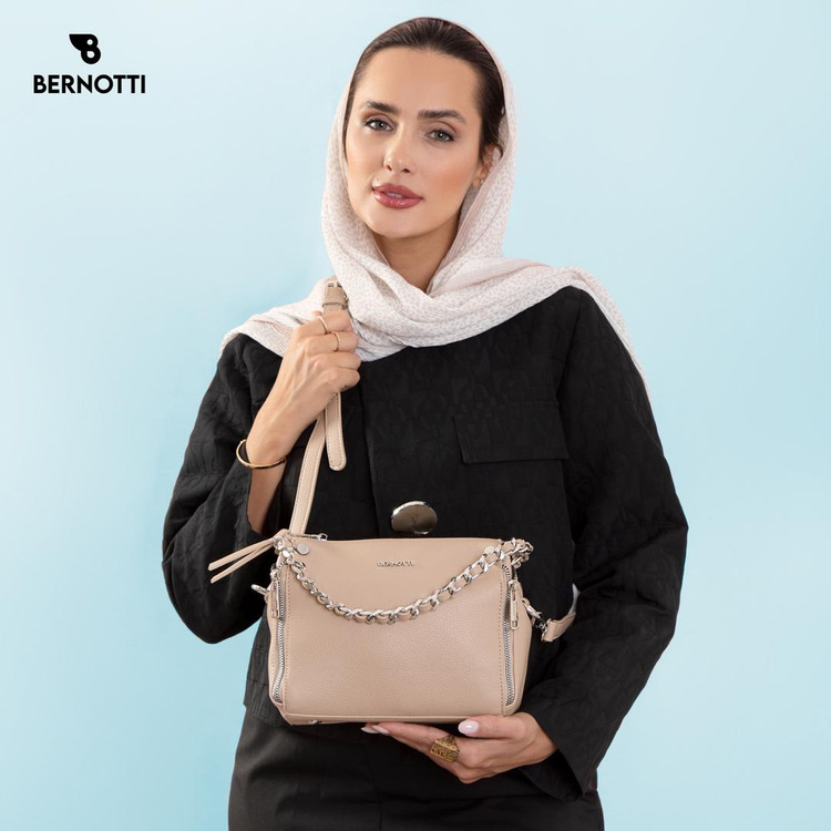 کیف رودوشی برند برنوتی رنگ کرم BERNOTTI TB-7166
