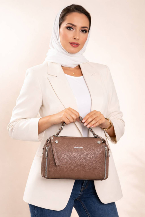 کیف رودوشی برند برنوتی رنگ قهوه ای BERNOTTI TB-7168