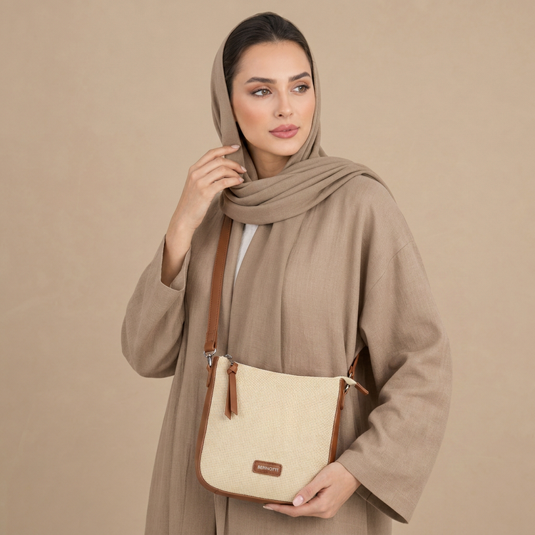 کیف رودوشی برند برنوتی مدل BERNOTTI TB-7192 کرم
