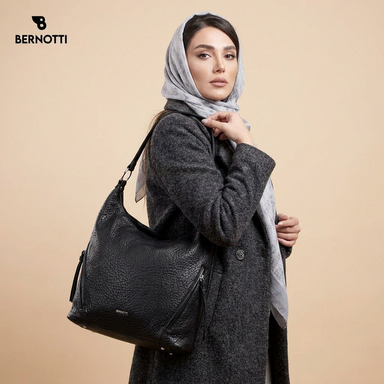 کیف دوشی زنانه برنوتی مشکی BERNOTTI TB-7178