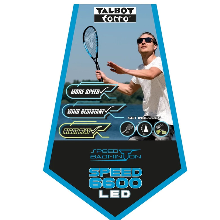 راکت بدمینتون سرعتی برند تالبوت تورو TALBOT TORRO Set Speed 6600 LED